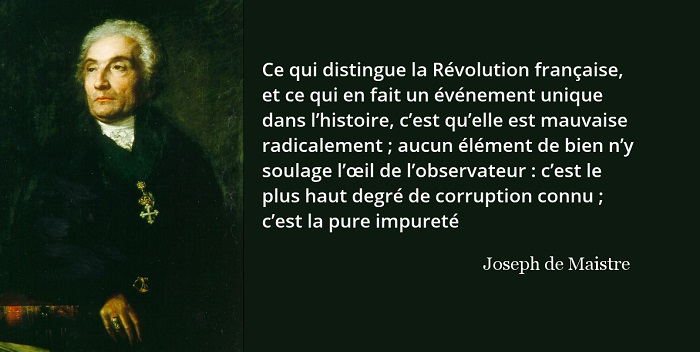 Joseph de Maistre citation révolution