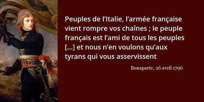 Napoléon Bonaparte citation italie